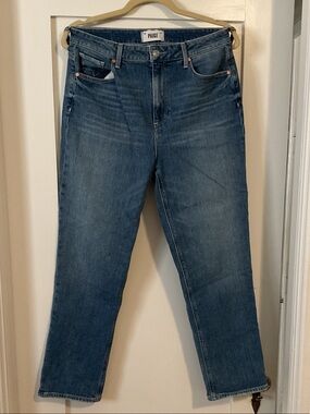 PAIGE Denim Stella Crop Medium Blue Straight-Leg Women's Jeans 29